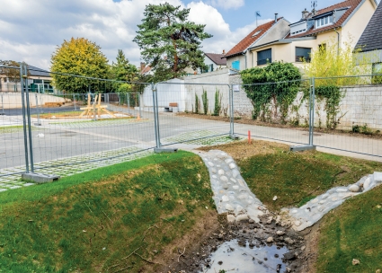 Bassin de récupération des eaux de pluie